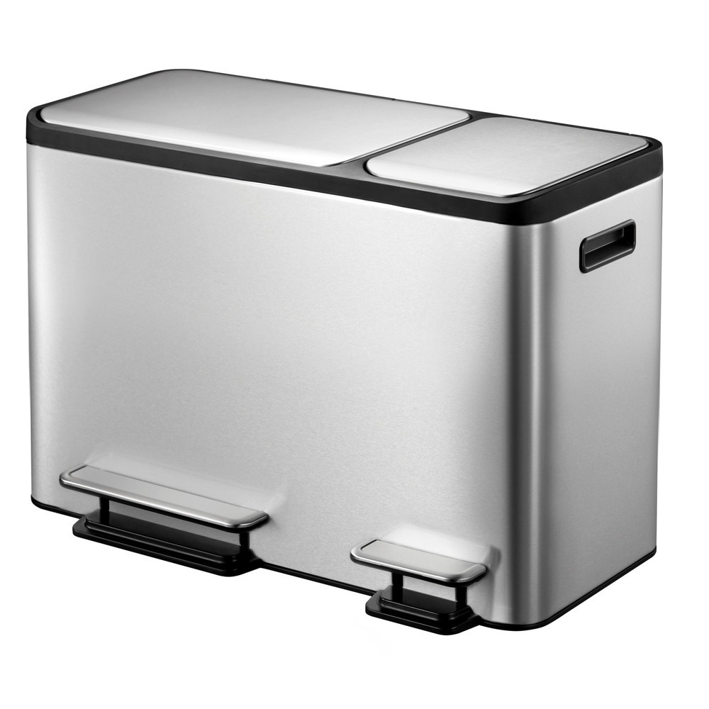 Product afbeelding: Pedaalemmer EKO Ecocasa, 1x24 + 1x12 liter, mat roestvrij staal