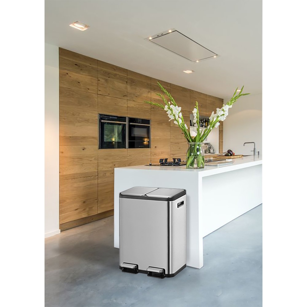 Productafbeelding nr. 3: Pedaalemmer EKO Ecocasa, 2x30 liter, mat roestvrij staal