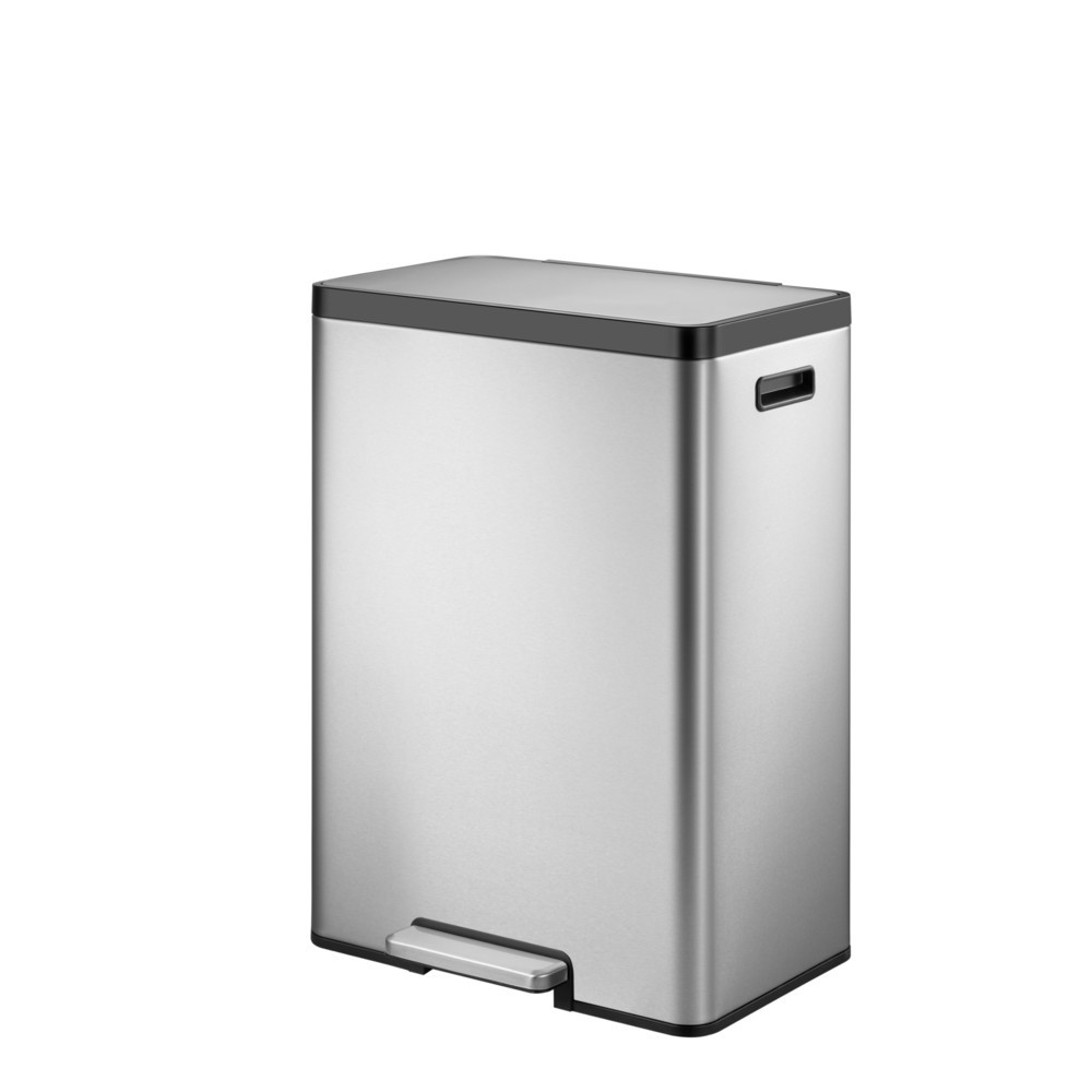 Product afbeelding: Pedaalemmer EKO Ecocasa 2, 2x20 liter, mat roestvrij staal