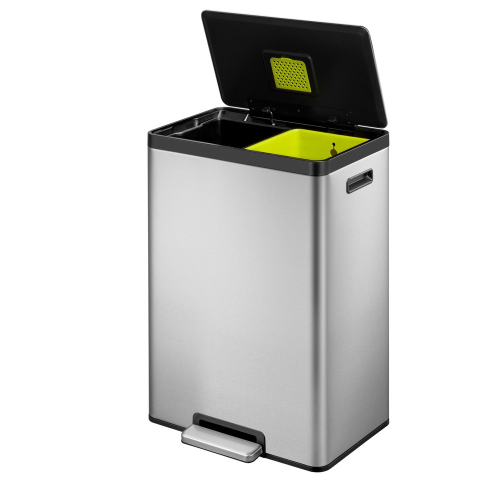 Productafbeelding nr. 2: Pedaalemmer EKO Ecocasa 2, 2x20 liter, mat roestvrij staal
