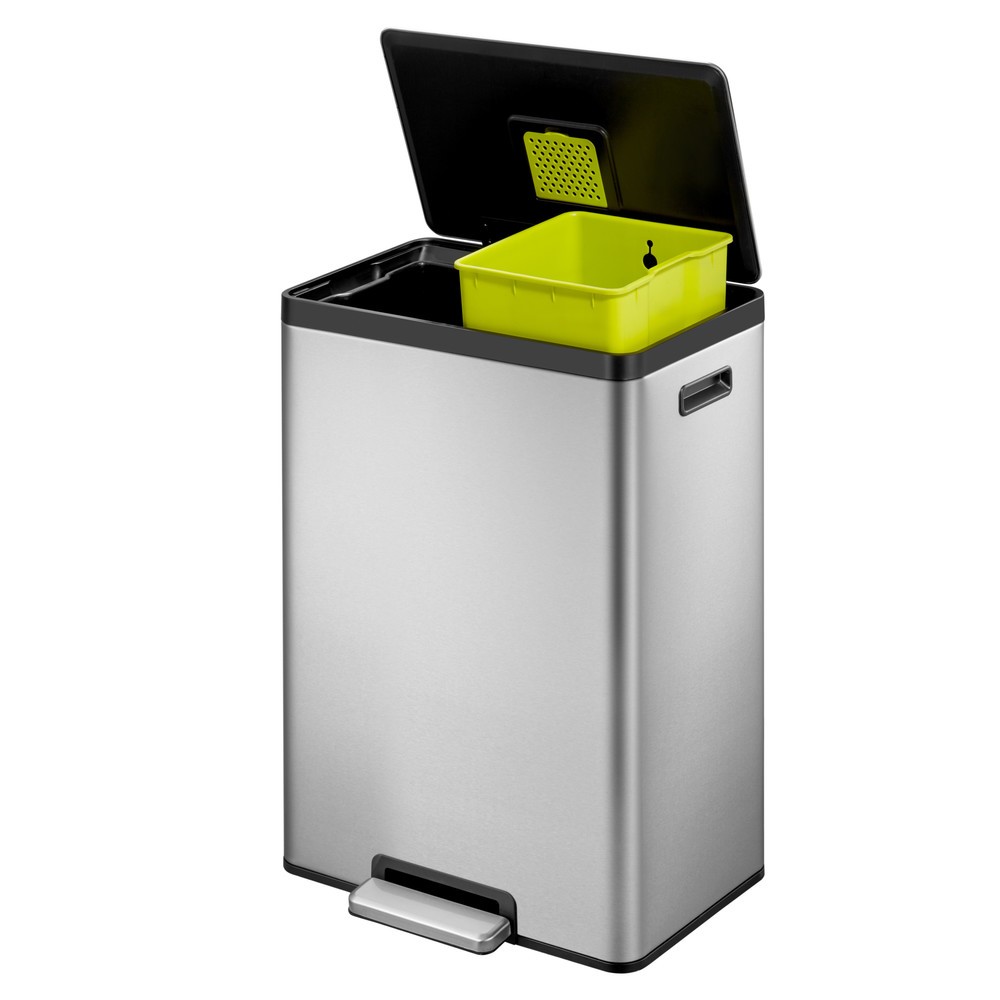 Productafbeelding nr. 3: Pedaalemmer EKO Ecocasa 2, 2x20 liter, mat roestvrij staal