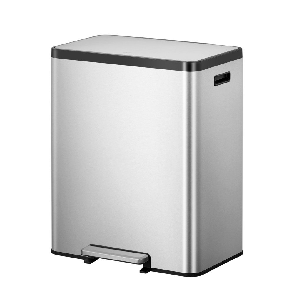 Product afbeelding: Pedaalemmer EKO Ecocasa 2, 2x30 liter, mat roestvrij staal
