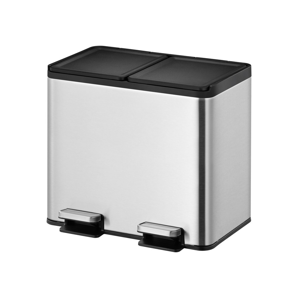 Product afbeelding: Pedaalemmer EKO Essential Split, 2x10 liter, mat roestvrij staal