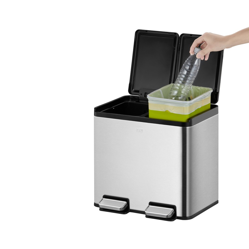 Productafbeelding nr. 7: Pedaalemmer EKO Essential Split, 2x10 liter, mat roestvrij staal