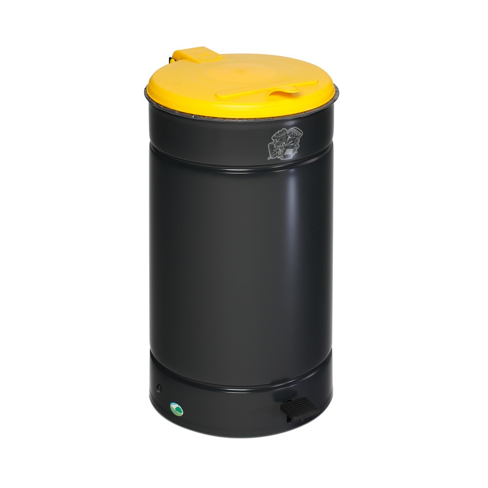 Productafbeelding nr. 2: Pedaalemmer  Euro-Pedal, 60 liter, body antraciet, deksel geel