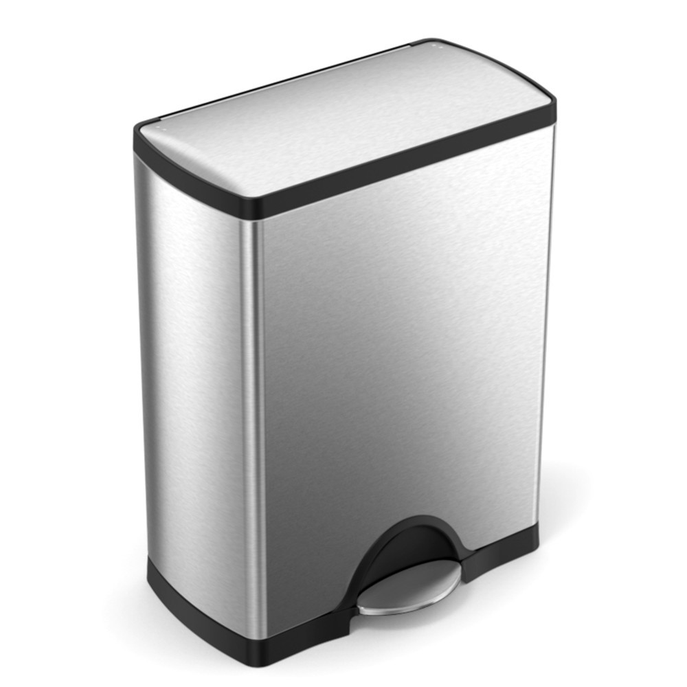 Product afbeelding: Pedaalemmer SIMPLEHUMAN met softclose deksel, 1x16 + 1x30 liter, mat roestvrij staal