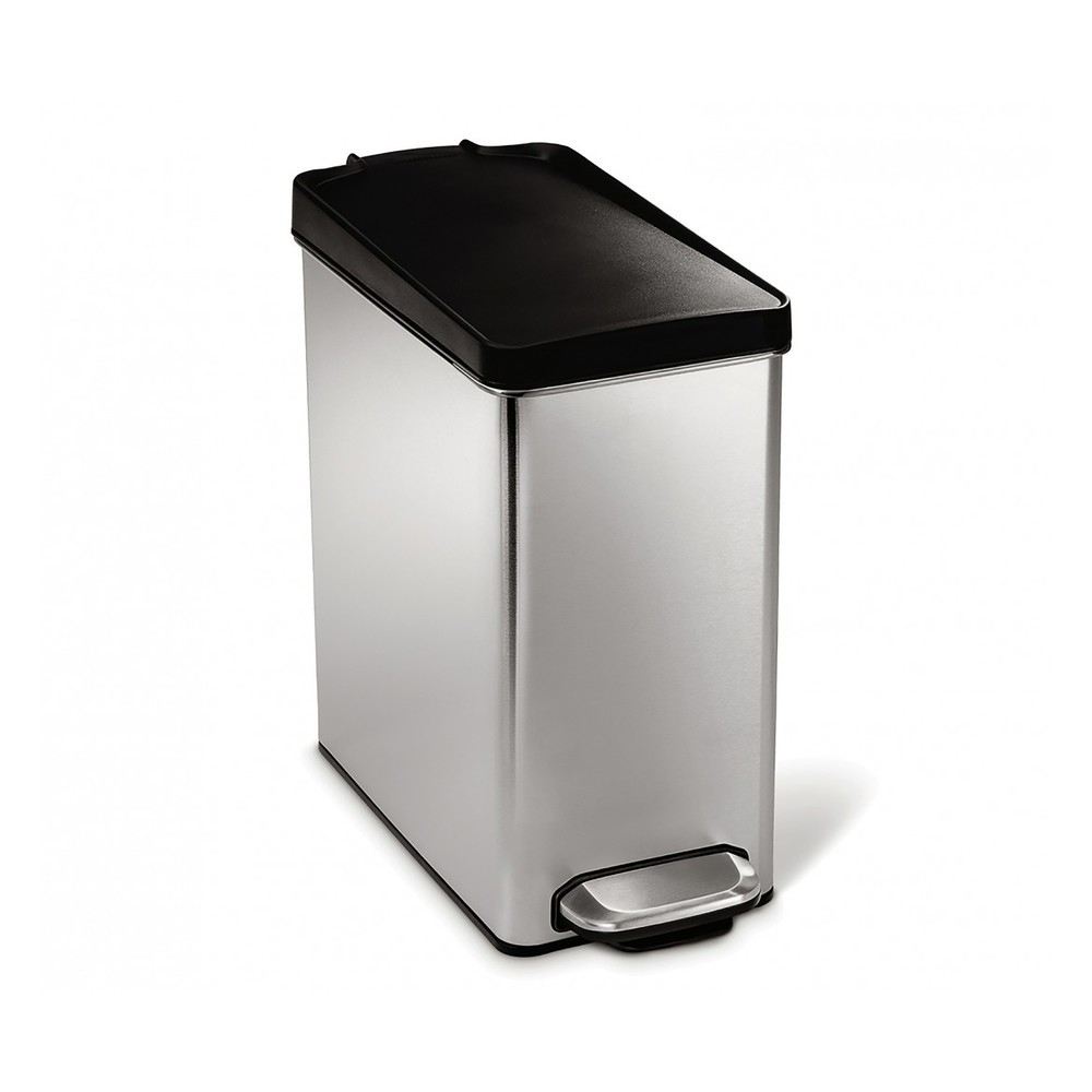 Product afbeelding: Pedaalemmer SIMPLEHUMAN Butterfly, 10 liter, mat roestvrij staal, zwart