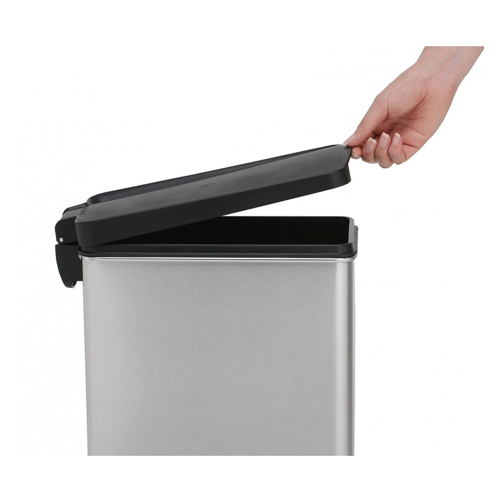 Productafbeelding nr. 2: Pedaalemmer SIMPLEHUMAN Butterfly, 10 liter, mat roestvrij staal, zwart