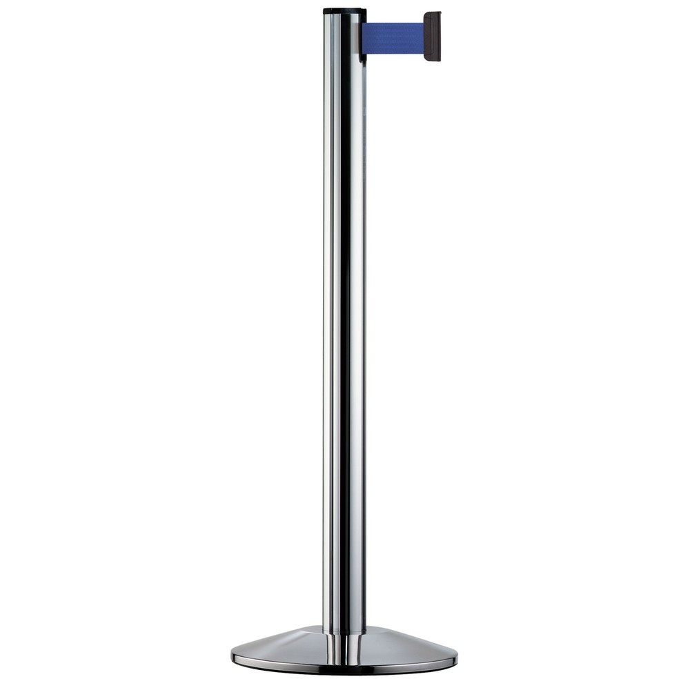 Product afbeelding: Personengeleidingssysteem Classic, staander verchroomd, blauw