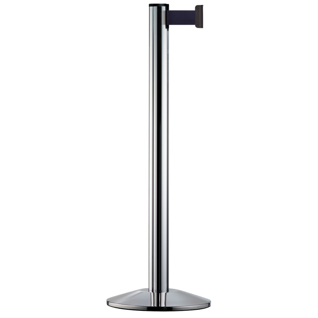 Product afbeelding: Personengeleidingssysteem Classic, staander verchroomd, navy