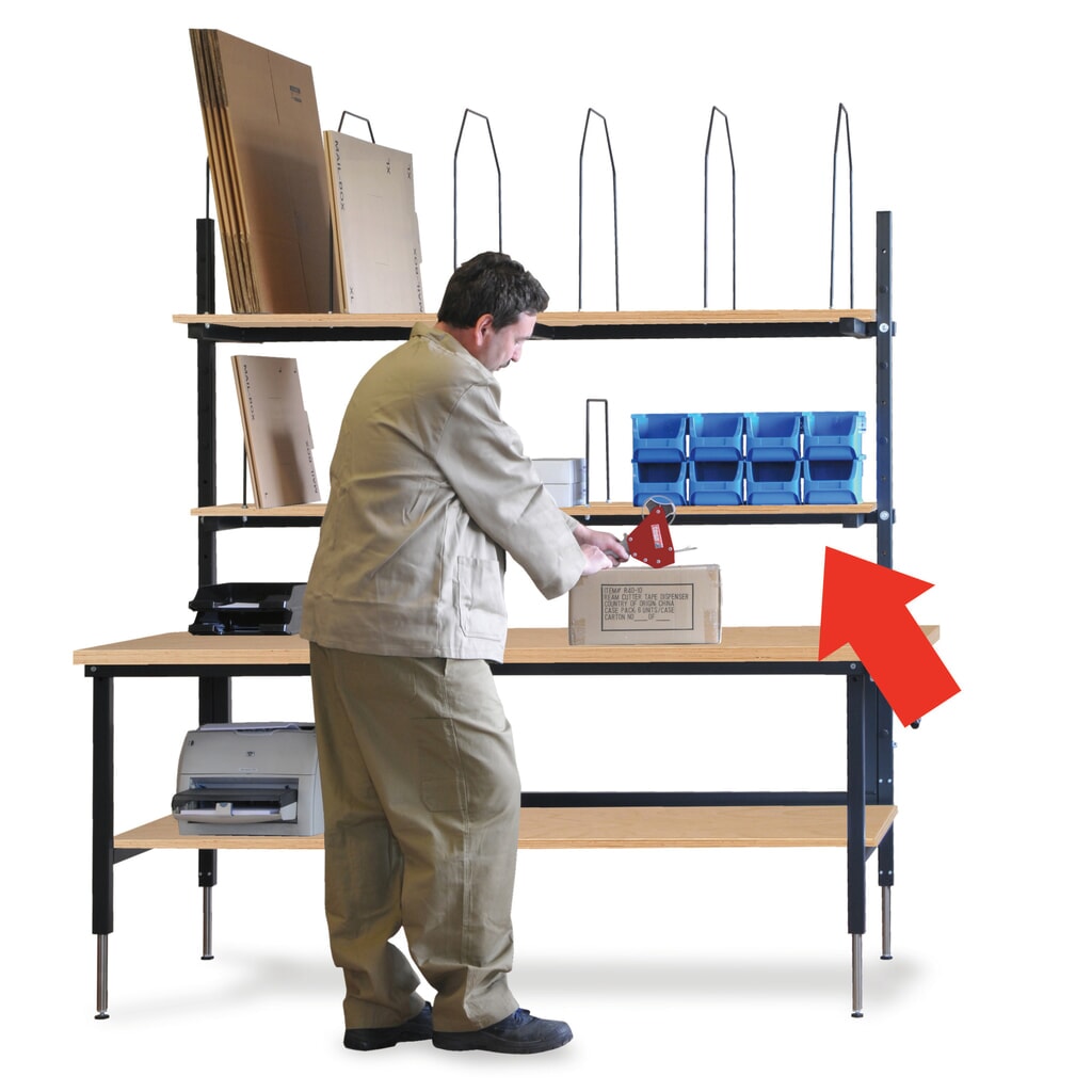 Aflegbord voor paktafelsystemen, 1770x400 mm Product afbeelding: Aflegbord voor paktafelsystemen, 1770x400 mm