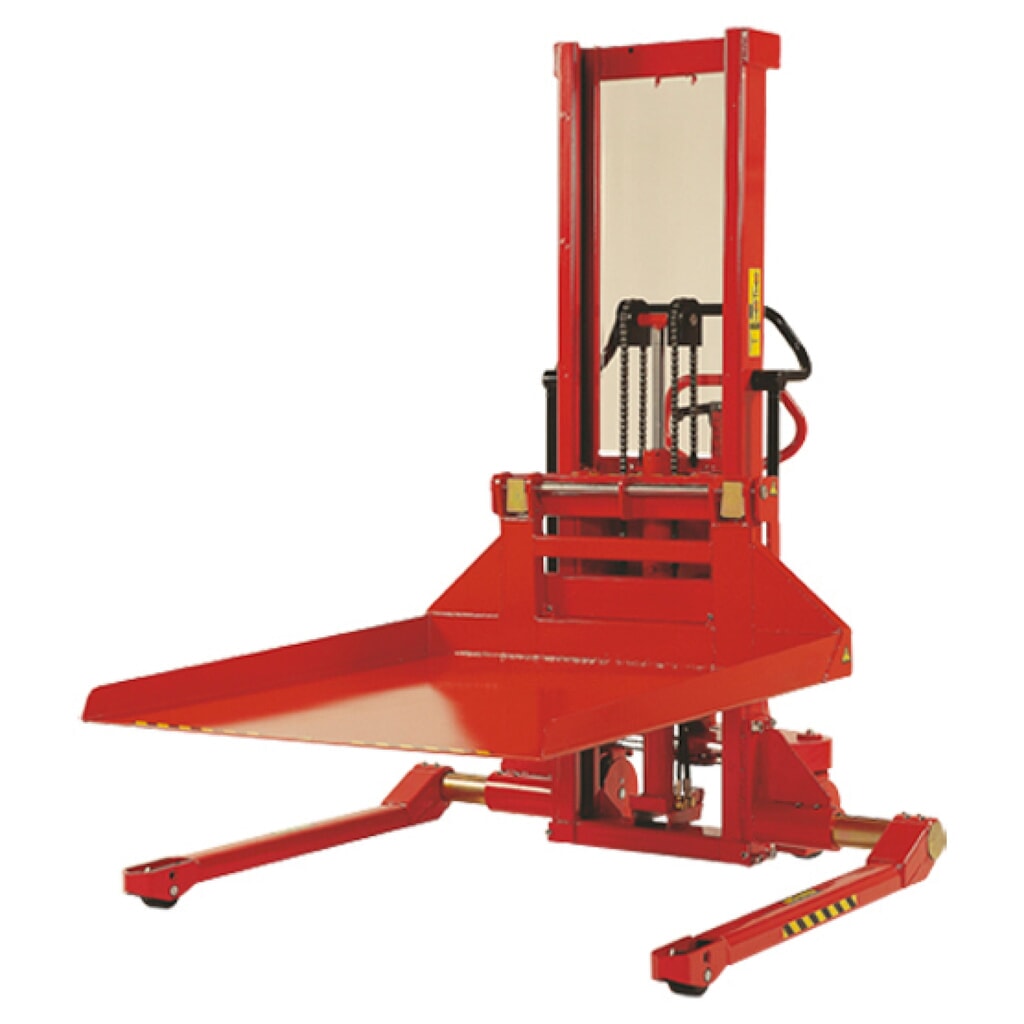Elektrische breedspoorstapelaar met plateau, simplexmast, draagvermogen 1.000 kg, hefhoogte 1.485 mm, platform 990 x 1.092 mm Product afbeelding: Elektrische breedspoorstapelaar met plateau, simplexmast, draagvermogen 1.000 kg, hefhoogte 1.485 mm, platform 990 x 1.092 mm