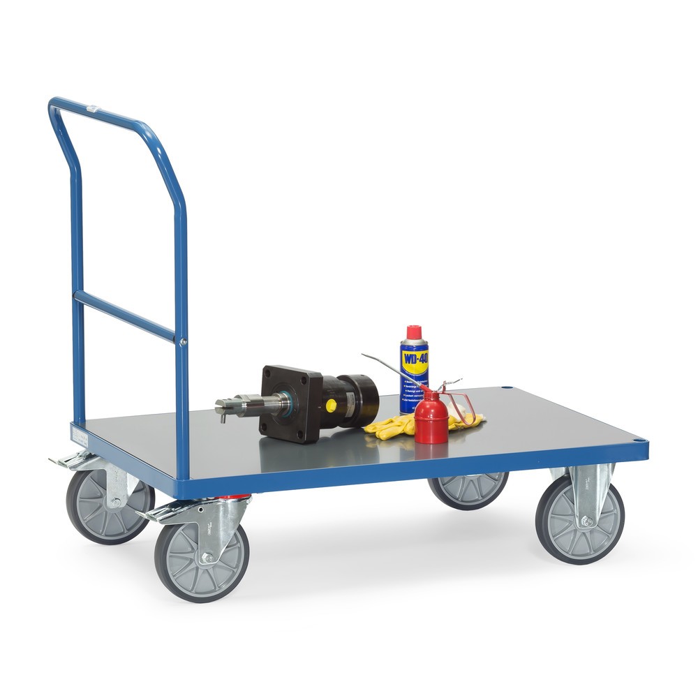 Productafbeelding nr. 3: Plateauwagen fetra® met duwbeugel, weerbestendig laadvlak bxd 800 x 1.200 mm, briljantblauw