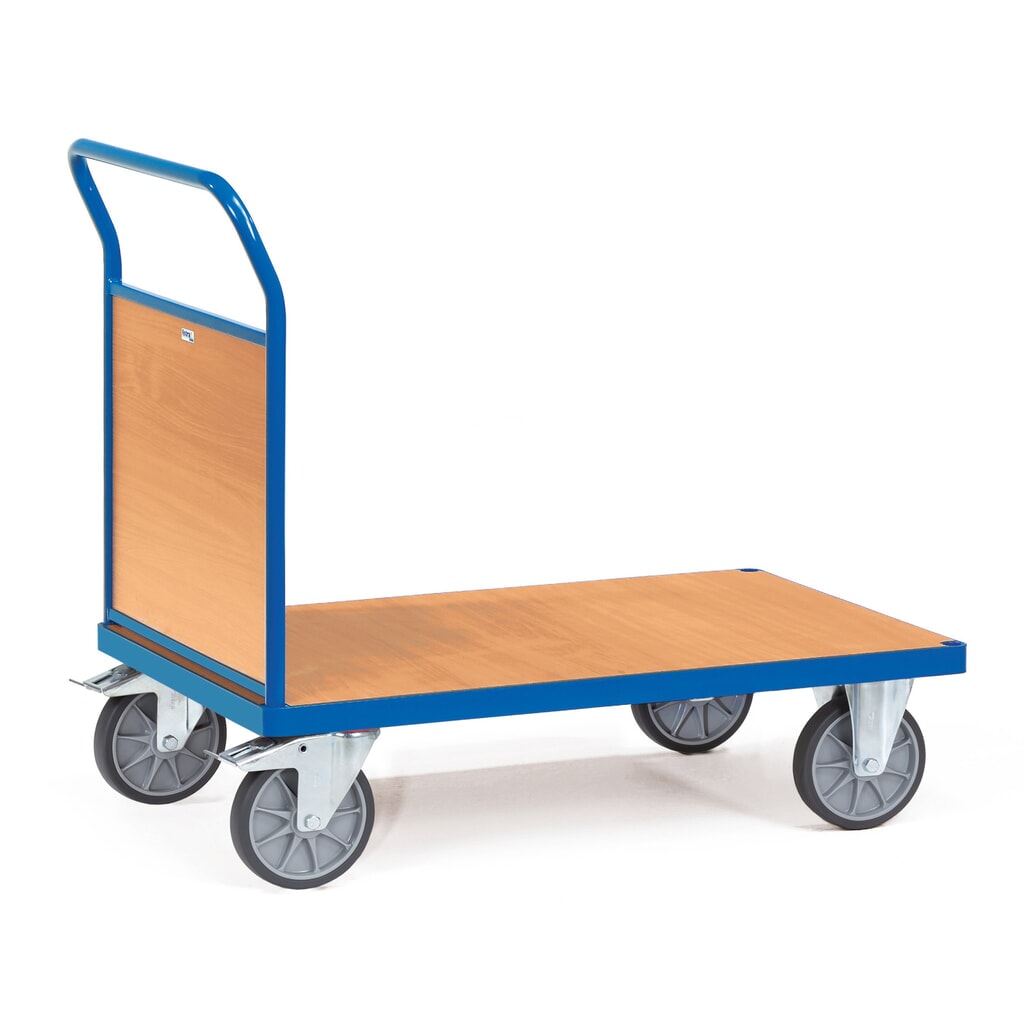 Product afbeelding: Plateauwagen fetra®, met houten kopwand, laadvlak bxd 500 x 850 mm