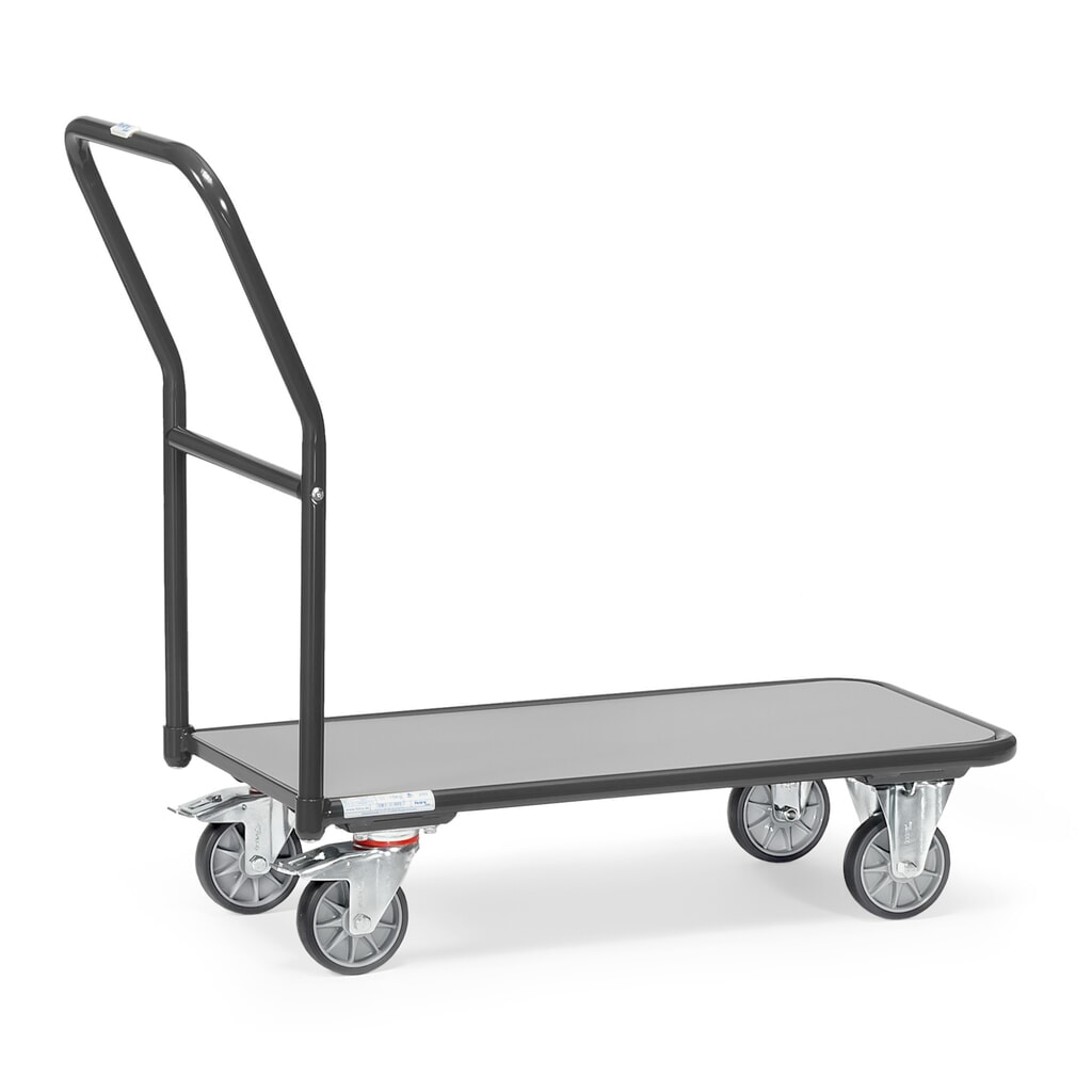 Product afbeelding: Plateauwagen fetra® met houten laadvlak bxd 600 x 1.000 mm, draagvermogen 250 kg, antracietgrijs