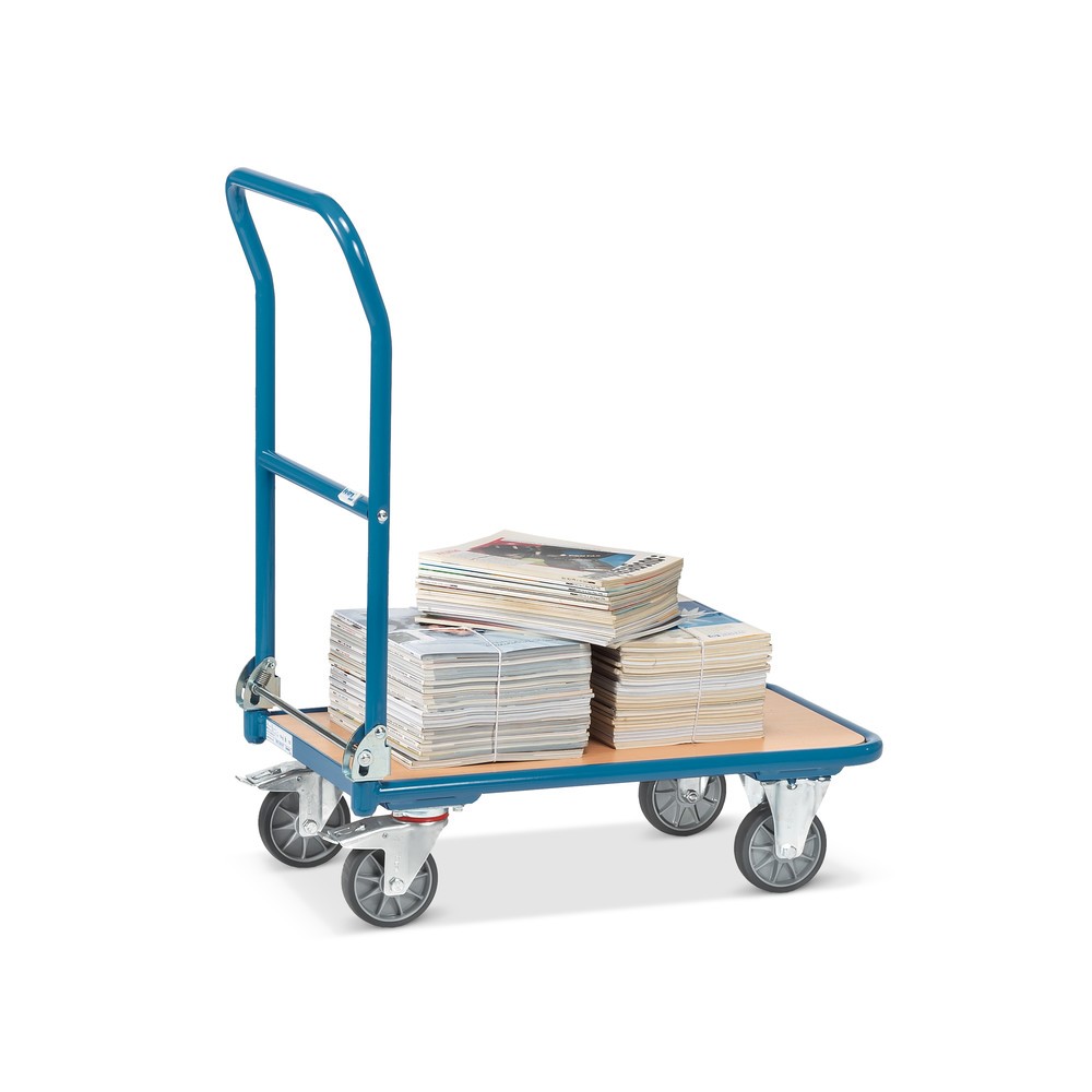 Productafbeelding nr. 5: Plateauwagen fetra® met houten laadvlak, beugel inklapbaar, bxd 450 x 720 mm, draagvermogen 250 kg