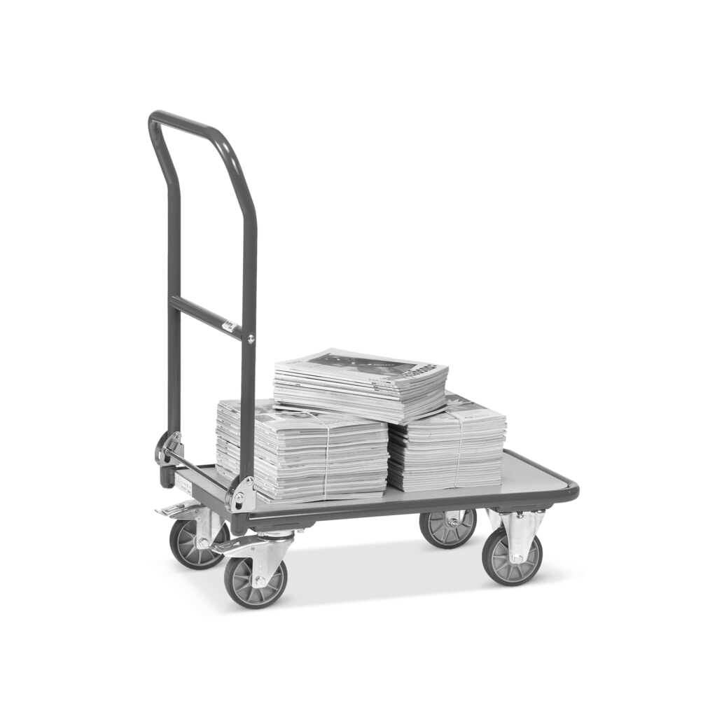 Productafbeelding nr. 6: Plateauwagen fetra® met houten laadvlak, beugel inklapbaar, bxd 600 x 900 mm, draagvermogen 250 kg