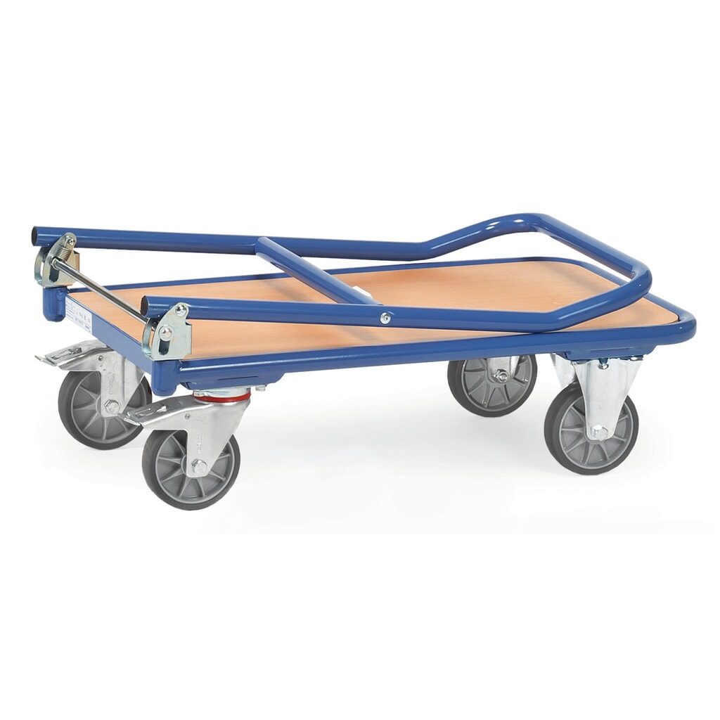 Productafbeelding nr. 4: Plateauwagen fetra® met houten laadvlak, beugel inklapbaar, bxd 600 x 900 mm, draagvermogen 250 kg