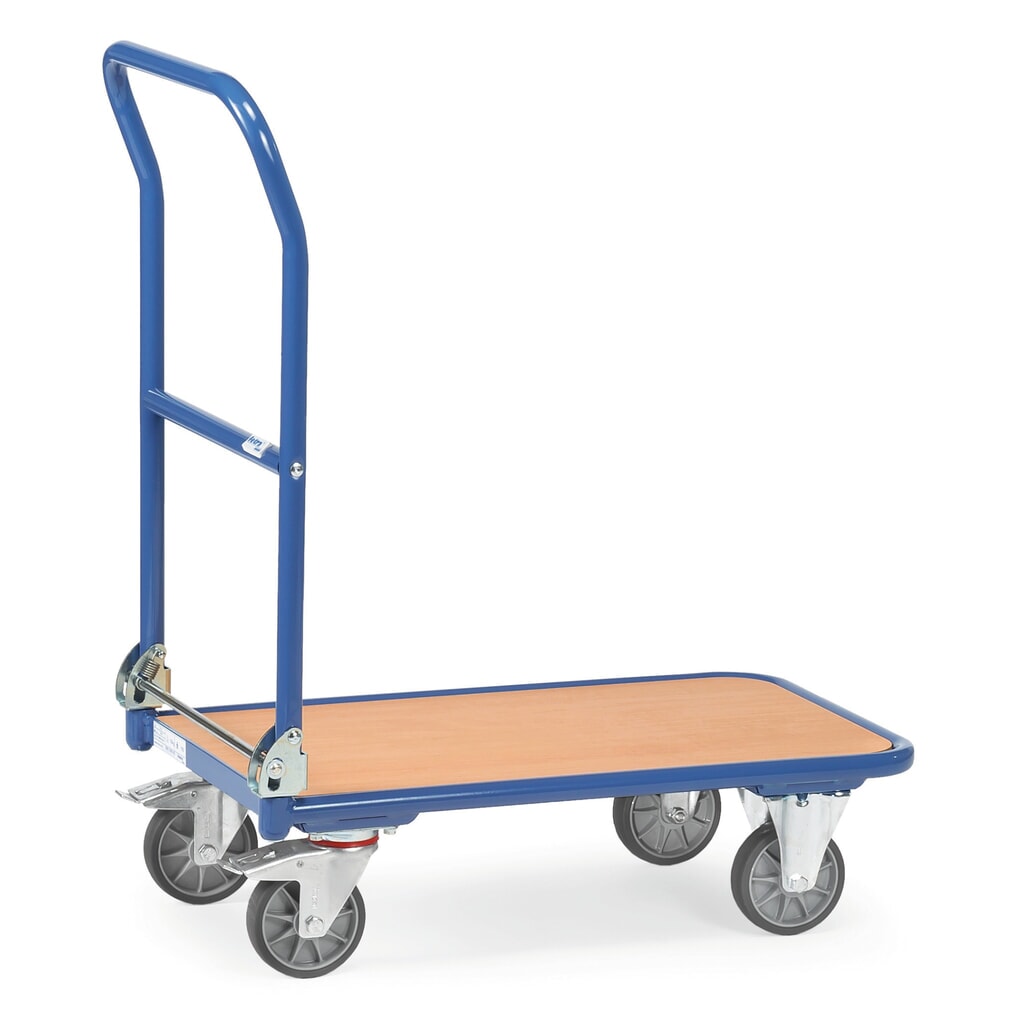 Productafbeelding nr. 5: Plateauwagen fetra® met houten laadvlak, beugel inklapbaar, bxd 600 x 900 mm, draagvermogen 250 kg