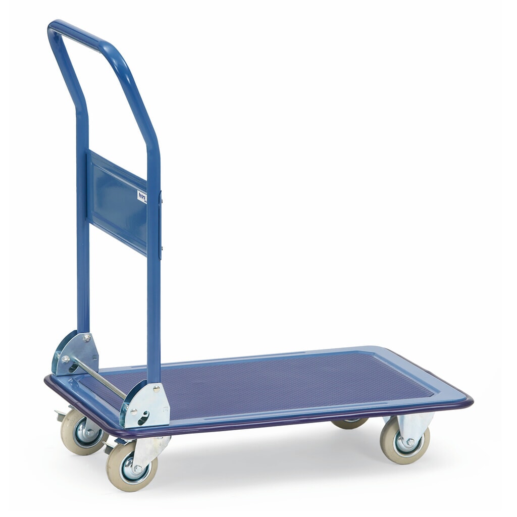Plateauwagen fetra® met stalen plateau, 750 x 480 mm, draagvermogen 150 kg Product afbeelding: Plateauwagen fetra® met stalen plateau, 750 x 480 mm, draagvermogen 150 kg