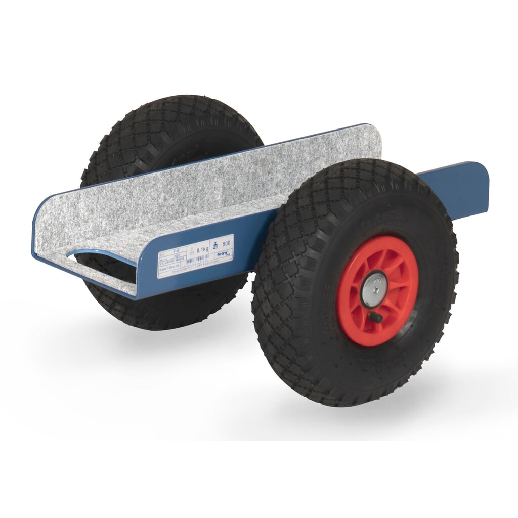 Platenroller fetra® met steunvlak, draagvermogen 500 kg, steunvlak 500 x 150 mm, volrubber banden Product afbeelding: Platenroller fetra® met steunvlak, draagvermogen 500 kg, steunvlak 500 x 150 mm, volrubber banden