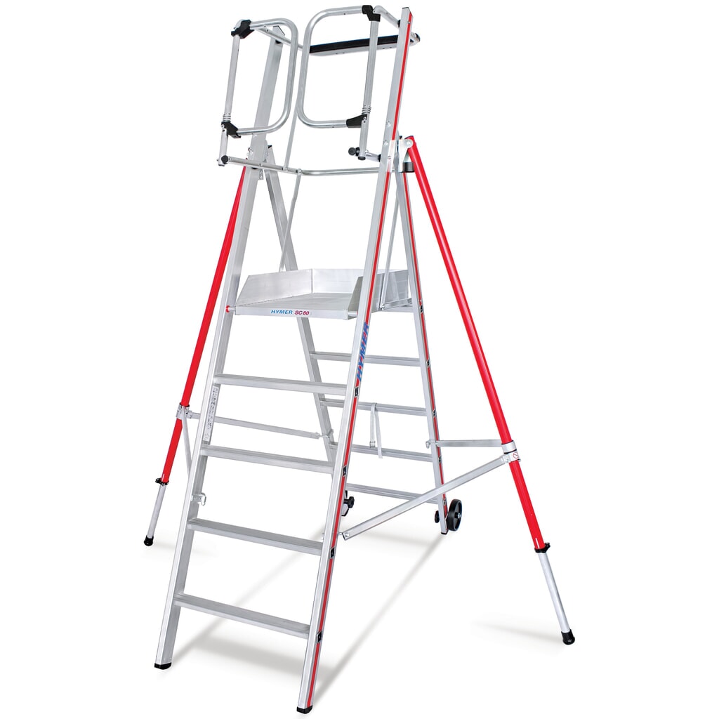 Platformladder HYMER, verrijdbaar en inklapbaar, stahoogte 0,93 m Product afbeelding: Platformladder HYMER, verrijdbaar en inklapbaar, stahoogte 0,93 m