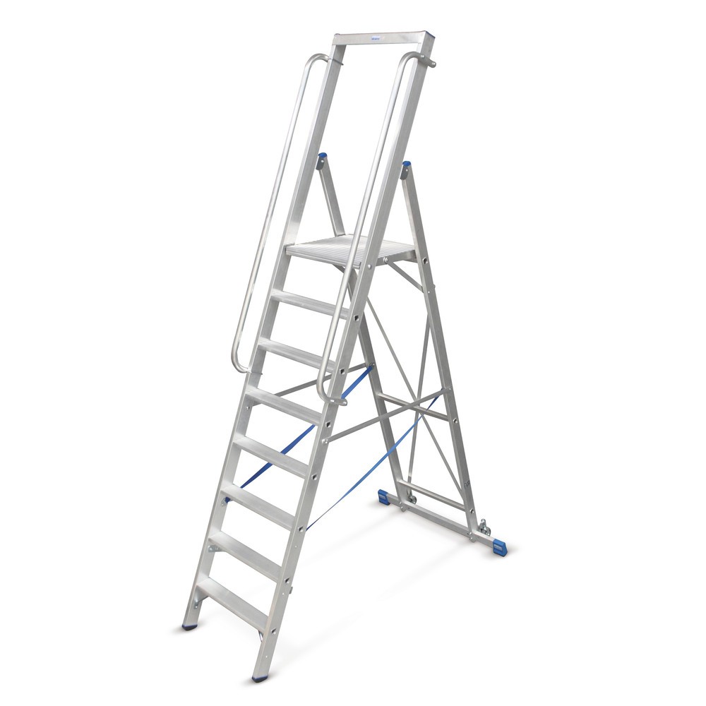 Product afbeelding: Platformtrap KRAUSE® uit aluminium met groot staplatform, 6 treden