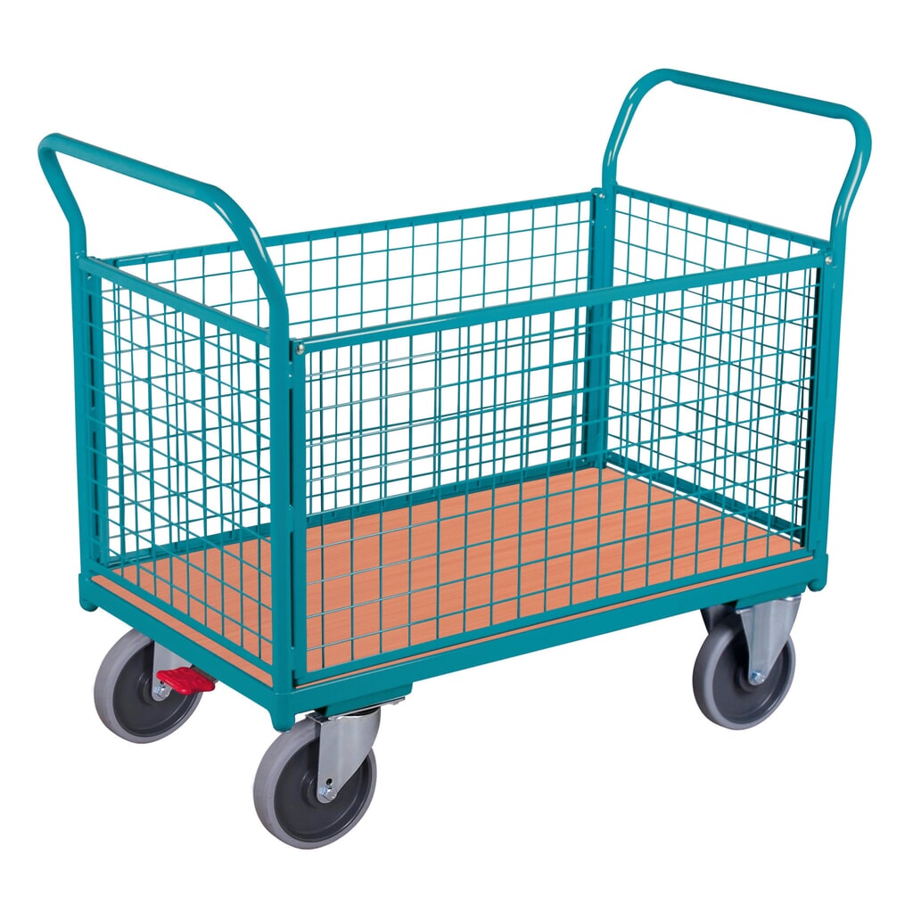 Platformwagen Ameise®, 4-zijdige roosterwanden, laadoppervlak b x d 652 x 1.000 mm Product afbeelding: Platformwagen Ameise®, 4-zijdige roosterwanden, laadoppervlak b x d 652 x 1.000 mm