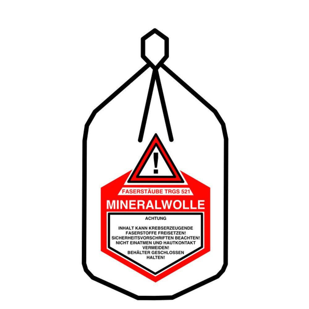Product afbeelding: Platte zak mineraalwol, met koord en stropsluiting