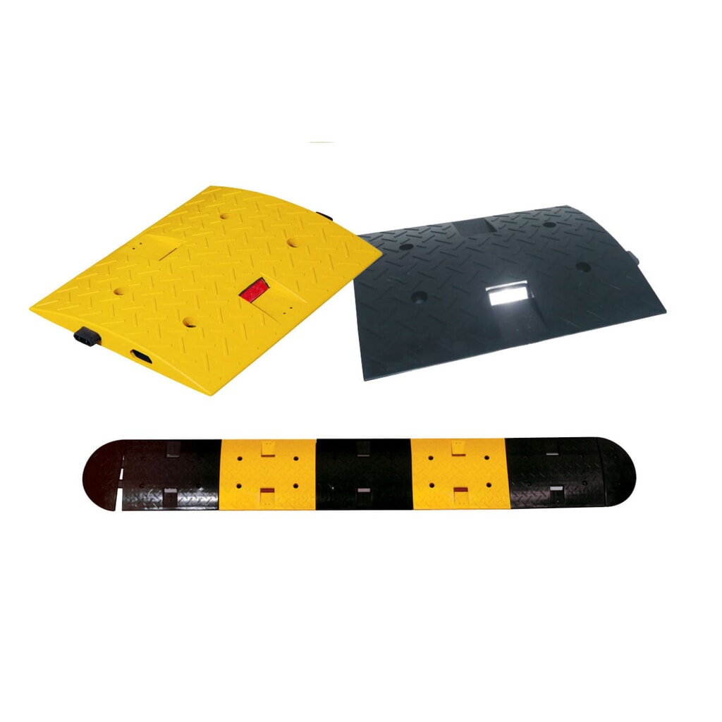 Verkeersdrempel van PP, bekleed met PVC, < 30 km/u, basiselement, zwart Product afbeelding: Verkeersdrempel van PP, bekleed met PVC, < 30 km/u, basiselement, zwart