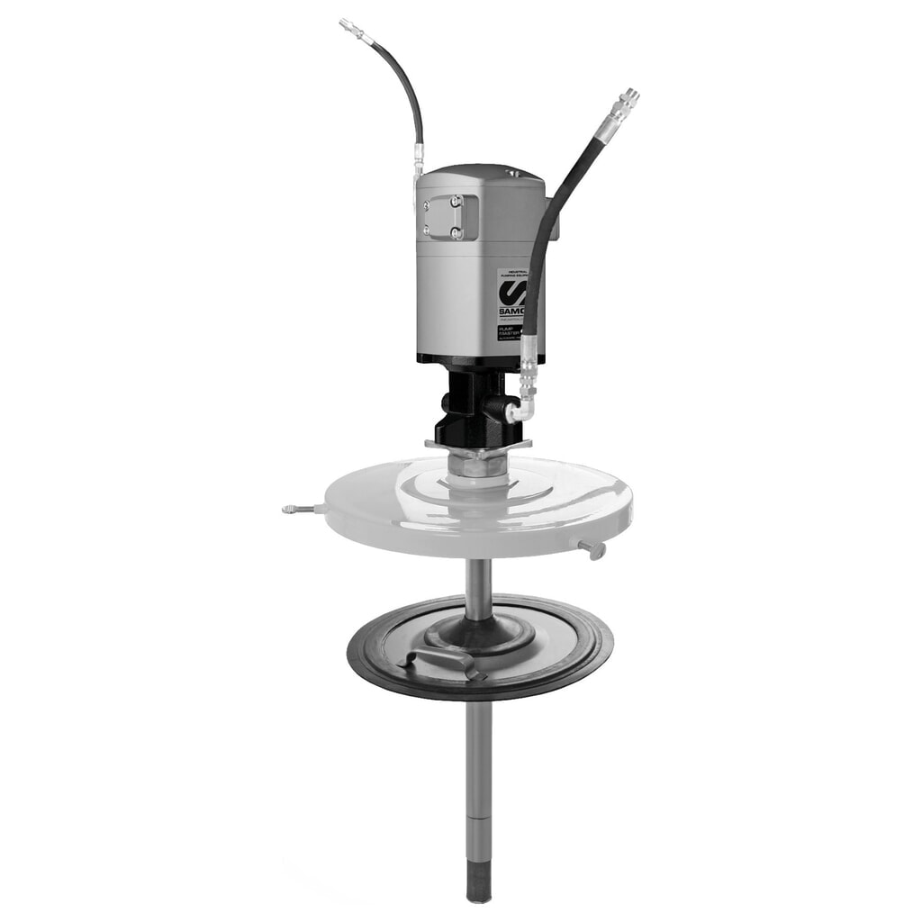 Pompset SAMOA PM35 60:1 voor verpakkingen van 50 kg met 1,5 m lange vet- en 1 m lange luchtslang Product afbeelding: Pompset SAMOA PM35 60:1 voor verpakkingen van 50 kg met 1,5 m lange vet- en 1 m lange luchtslang