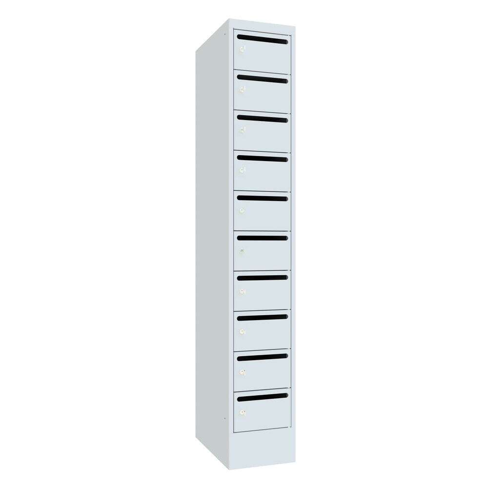 Product afbeelding: Postsorteerkast PAVOY, 1x 10 vakken, hxbxd 1.850 x 330 x 500 mm, lichtgrijs, lichtgrijs