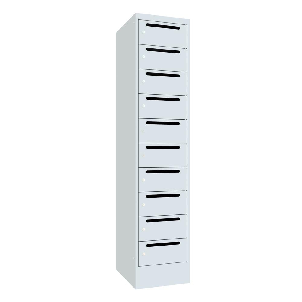 Product afbeelding: Postsorteerkast PAVOY, 1x 10 vakken, hxbxd 1.850 x 430 x 500 mm, lichtgrijs, lichtgrijs