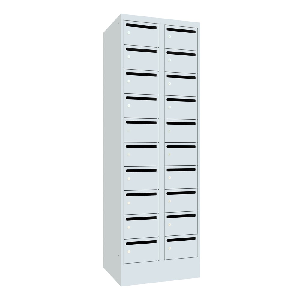 Productafbeelding nr. 1: Postsorteerkast PAVOY, 2x 10 vakken, hxbxd 1.850 x 630 x 500 mm, lichtgrijs, lichtgrijs