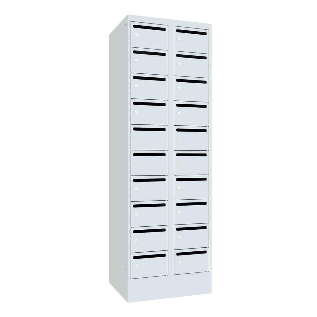 Product afbeelding: Postsorteerkast PAVOY, 2x 10 vakken, hxbxd 1.850 x 630 x 500 mm, lichtgrijs, lichtgrijs