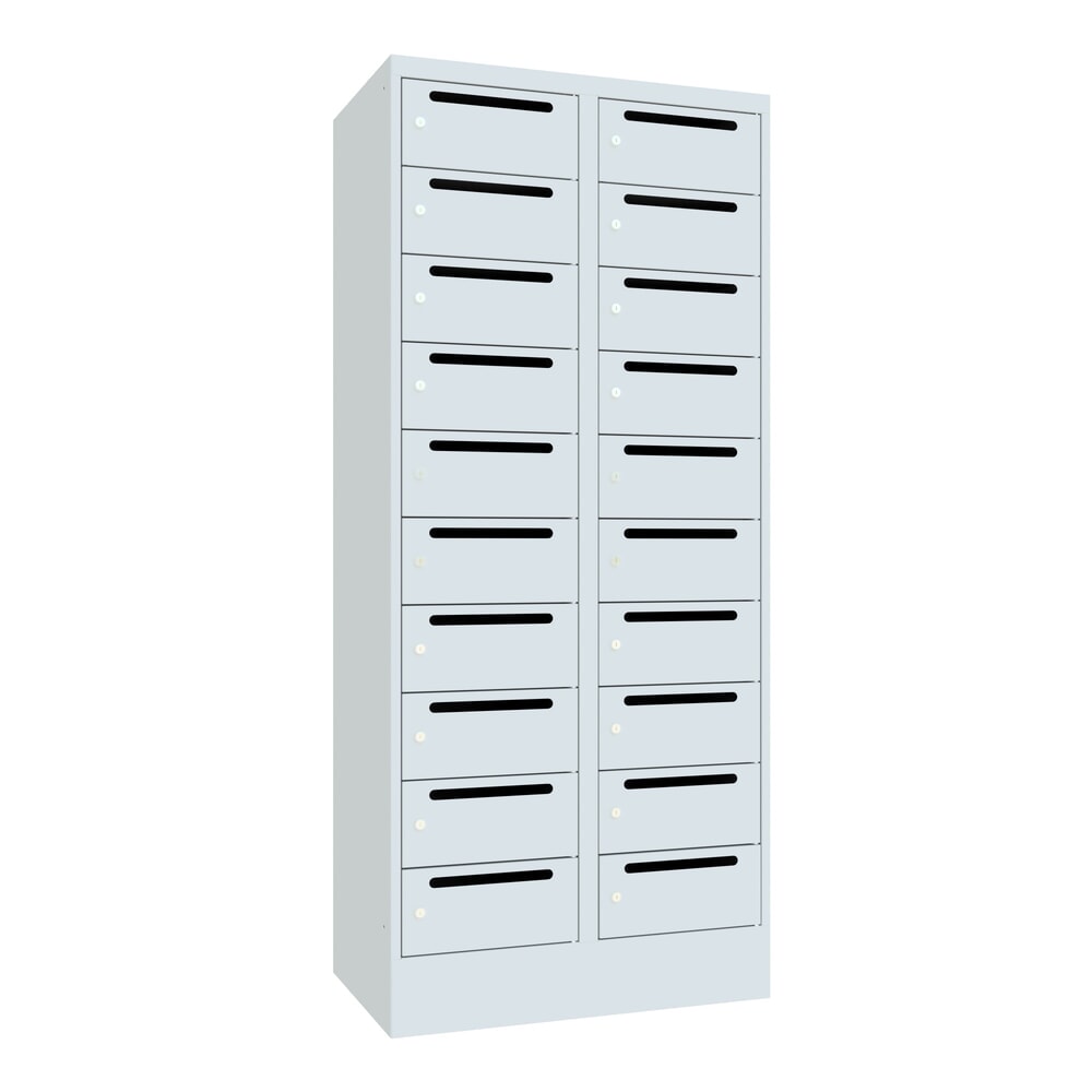 Productafbeelding nr. 1: Postsorteerkast PAVOY, 2x 10 vakken, hxbxd 1.850 x 830 x 500 mm, lichtgrijs, lichtgrijs