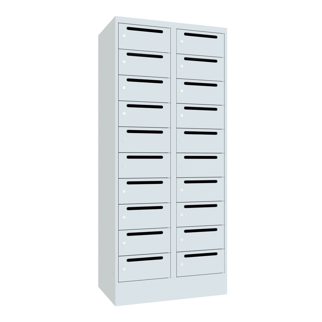 Product afbeelding: Postsorteerkast PAVOY, 2x 10 vakken, hxbxd 1.850 x 830 x 500 mm, lichtgrijs, lichtgrijs