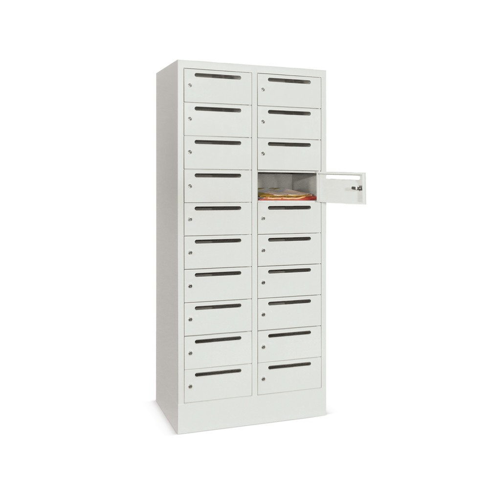 Product afbeelding: Postsorteerkast PAVOY, 2x 10 vakken, hxbxd 1.850 x 830 x 500 mm, vuurrood, robijnrood