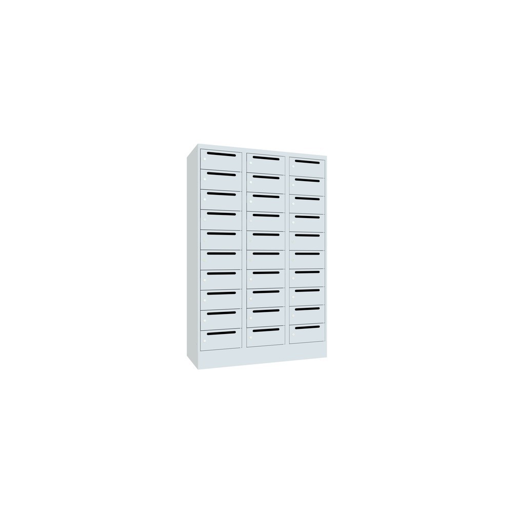 Productafbeelding nr. 2: Postsorteerkast PAVOY, 3x 10 vakken, hxbxd 1.850 x 1.230 x 500 mm, lichtgrijs, lichtgrijs
