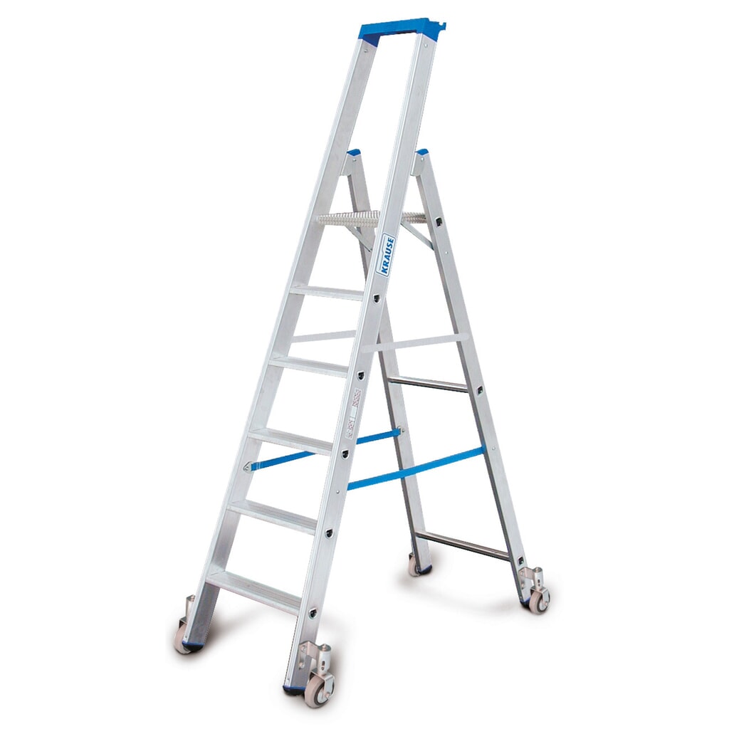 Productafbeelding nr. 1: Professionele dubbele trap KRAUSE®, 1-zijdig begaanbaar, met wielen, standhoogte 0,95 m
