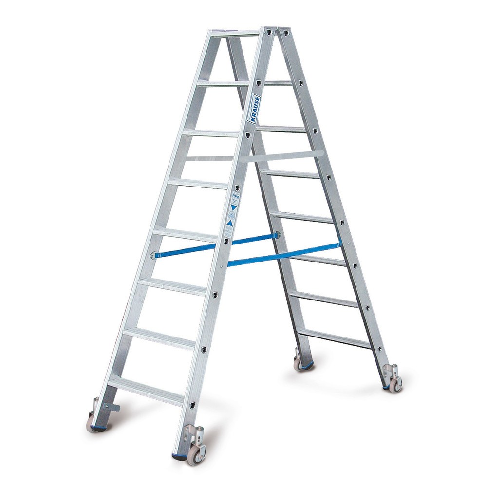 Product afbeelding: Professionele dubbele trap KRAUSE®, 2-zijdig begaanbaar, met wielen, standhoogte 0,25 m