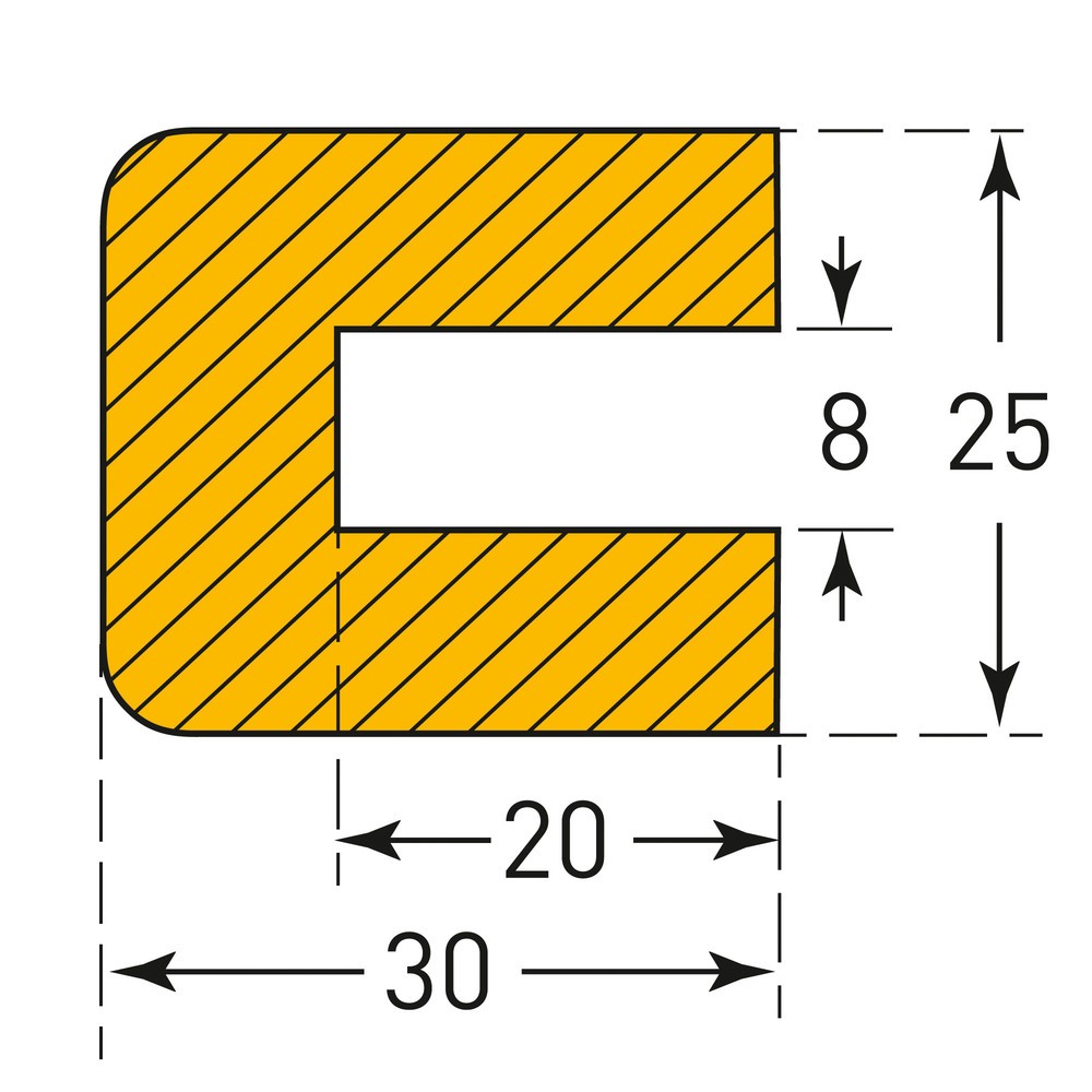 Productafbeelding nr. 4: Stootbescherming voor randen MORAVIA, rechthoekig, om op te steken, hxb 25 x 30 mm, lengte 5 m