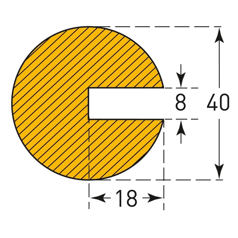 Productafbeelding nr. 2: Stootbescherming voor randen MORAVIA, rond, om op te steken, hxb 40 x 40 mm, lengte 1 m