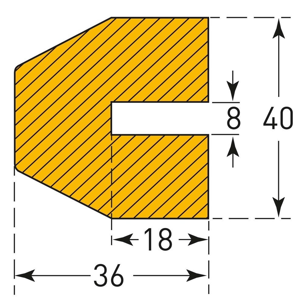Productafbeelding nr. 4: Stootbescherming voor randen MORAVIA, trapeziumvormig, om op te steken, hxb 36 x 40 mm, lengte 1 m