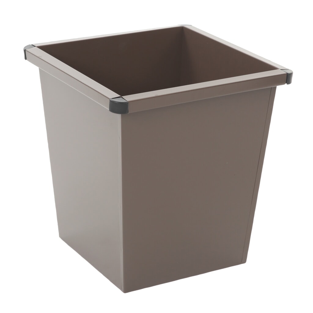 Prullenbak VB-CO, vierkant, conisch, 27 liter, bruin Product afbeelding: Prullenbak VB-CO, vierkant, conisch, 27 liter, bruin