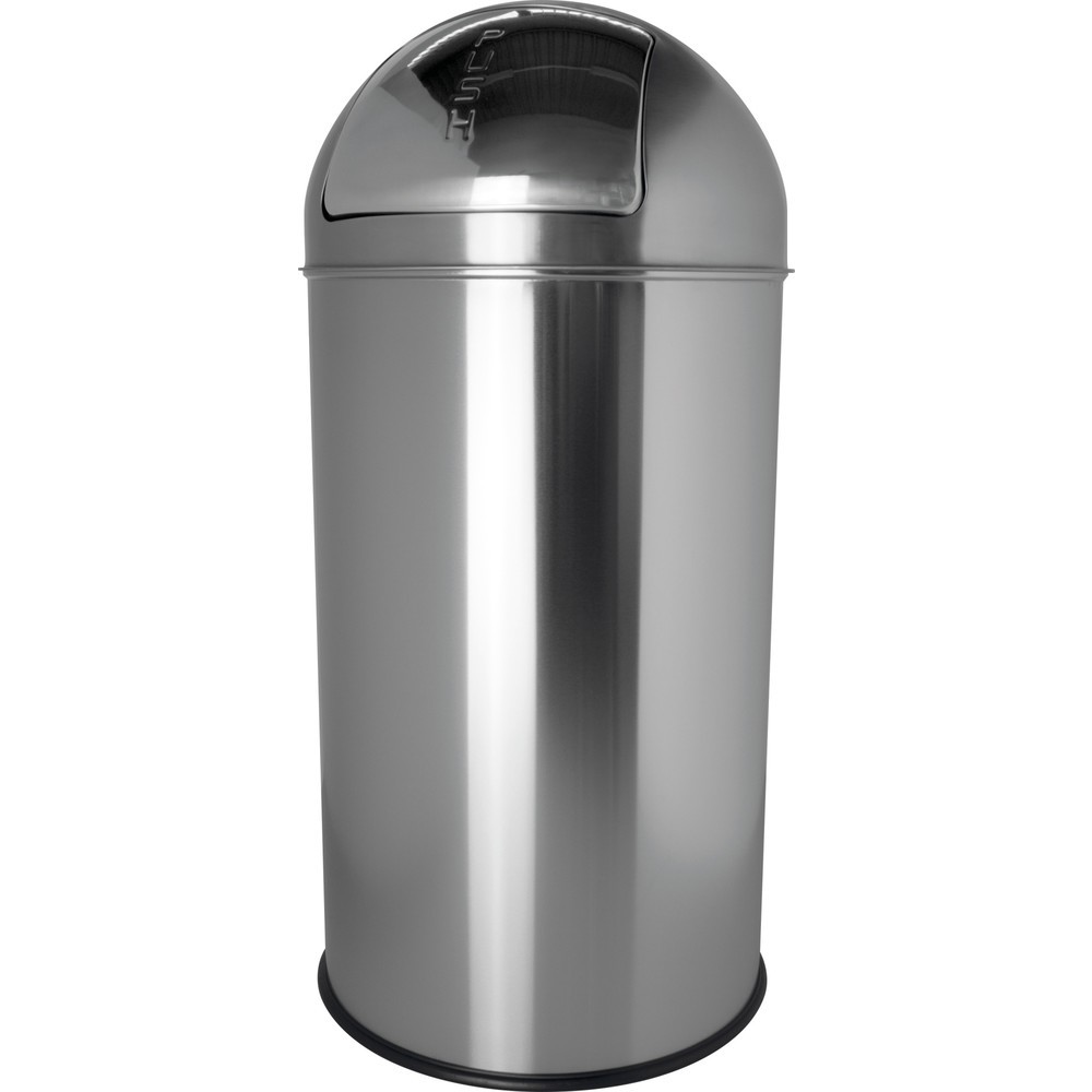 Productafbeelding nr. 1: helit Push-afvalbak "the dome", 50 liter, roestvrij staal