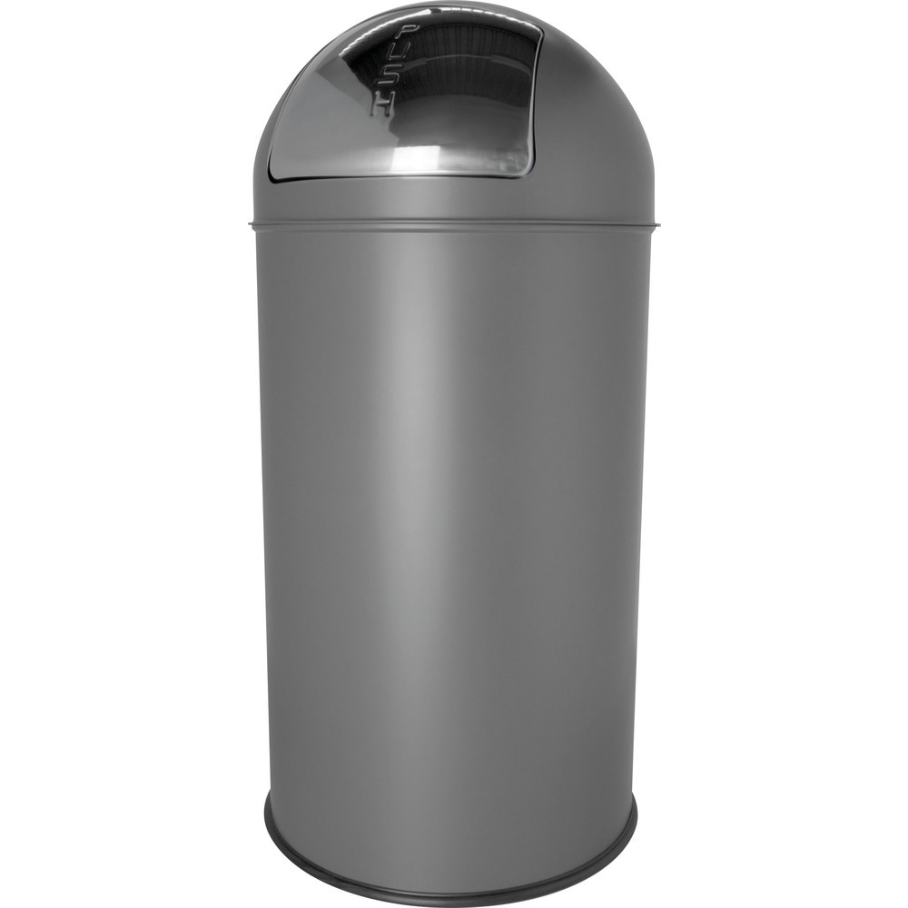 Product afbeelding: helit Push-afvalbak "the dome", 50 liter, middengrijs