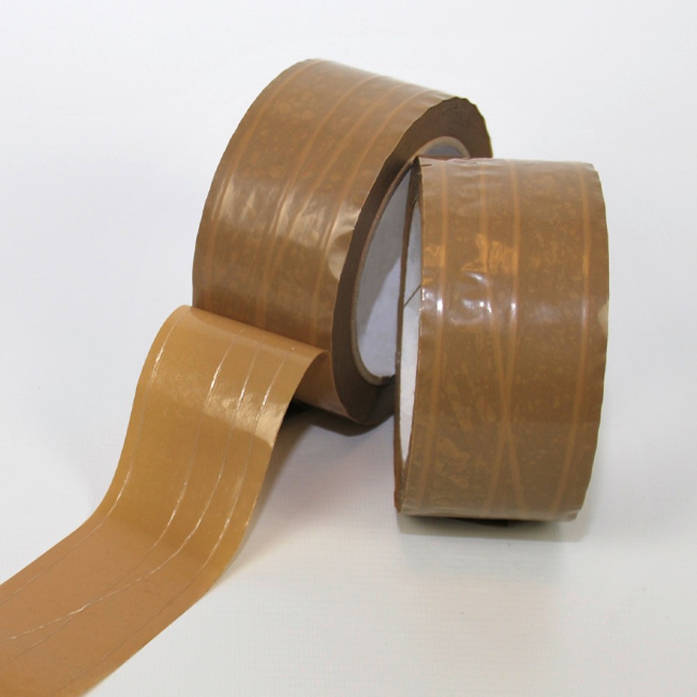 Product afbeelding: PVC-plakband, b x l 50 mm x 66 m, bruin, 36 stuks/verpakkingseenheid, verstevigd met 3 draden in de lengterichting en 1 sinusdraad