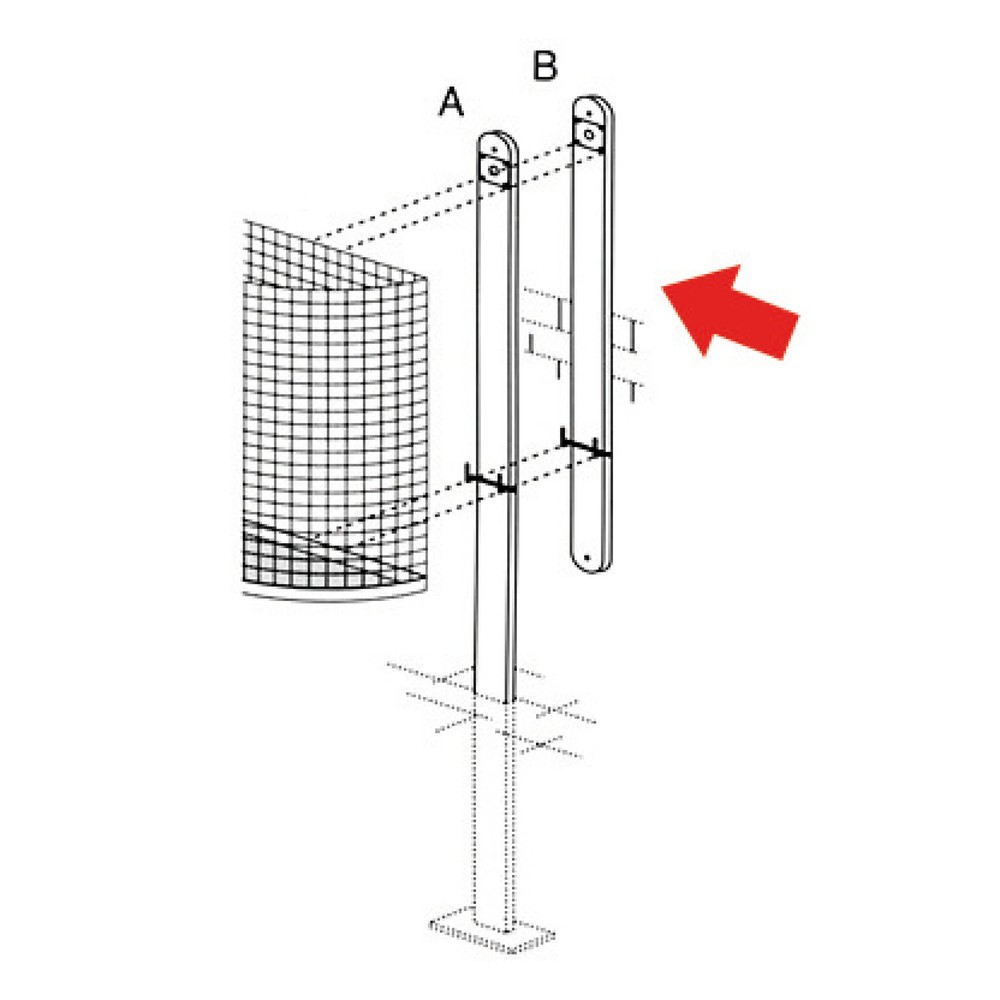 Product afbeelding: Rail voor wandmontage voor gaasrooster-afvalkorf, 18 liter