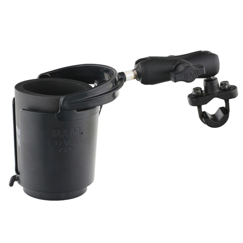 Product afbeelding: RAM Mounts buishouder met drankhouder, met klem, B-kogel (1 duim), in polyzak